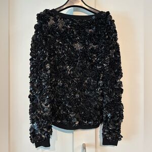 *NWT* Burberry 🖤 S Black Floral Embellished Sequin Sweater